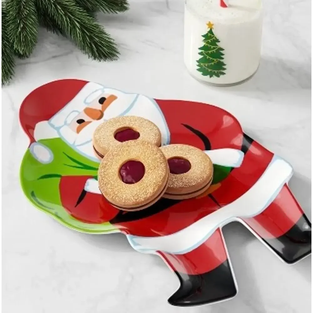 Wondershop Santa Cookie Plate 7.3” Red Melamine Christmas‎ BPA-Free NEW